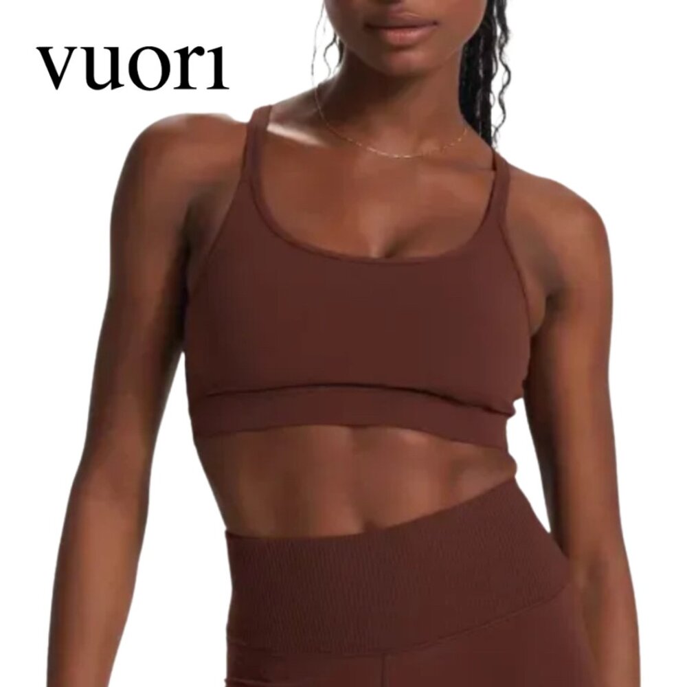 EUC! Vuori Yoga Mindset Sports Bra Cedar Brown Size Small